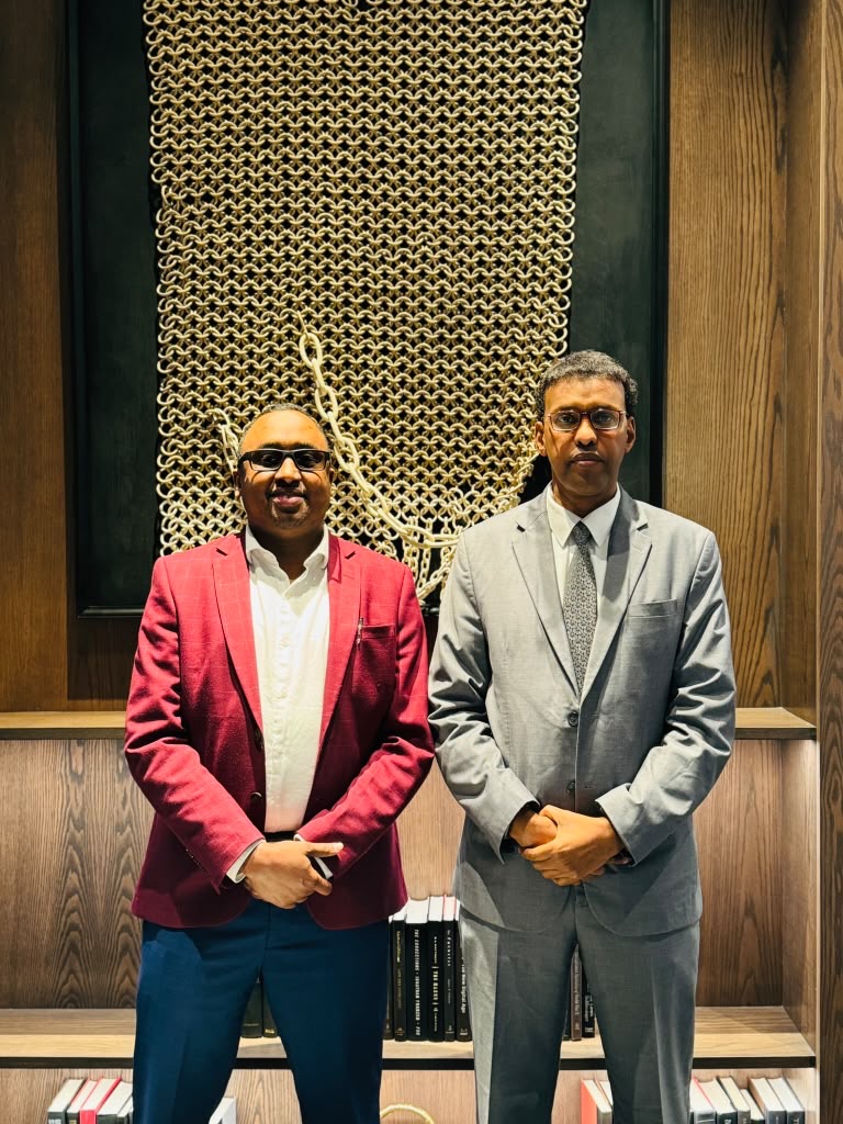 Shafi Shafat with the Somali Ambassador to Ethiopia.